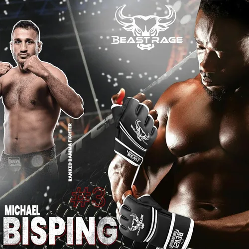 Vista 4 de BEAST RAGE Guantes de artes marciales para hombres y mujeres, guantes de artes marciales para combate, palma ventilada, cuero vegano, lucha