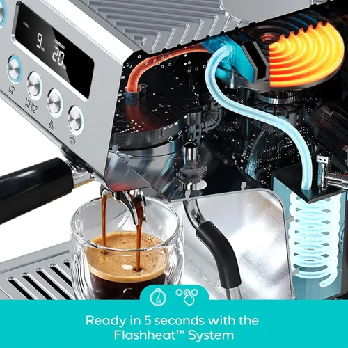 Vista 11 de CASABREWS Ultra Pro 20 Bar Espresso Machine with Fast Heating System Silver
