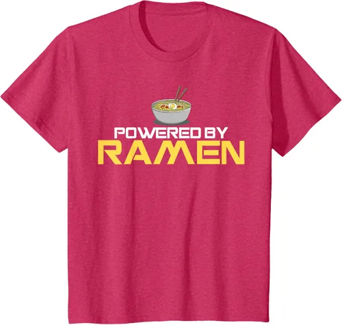 Vista 50 de Camiseta de fideos de anime japoneses Powered By Ramen, Negro, S