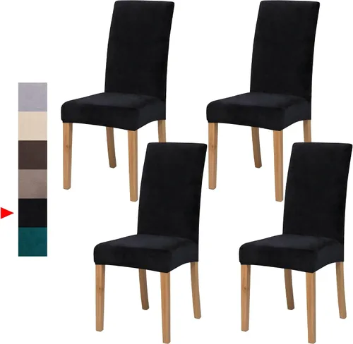 Vista 63 de Fundas para Sillas de Comedor, Juego de Fundas para Sillas de Comedor de 4 Piezas, Fundas Elásticas para Sillas de Cocina, Fundas para Sillas