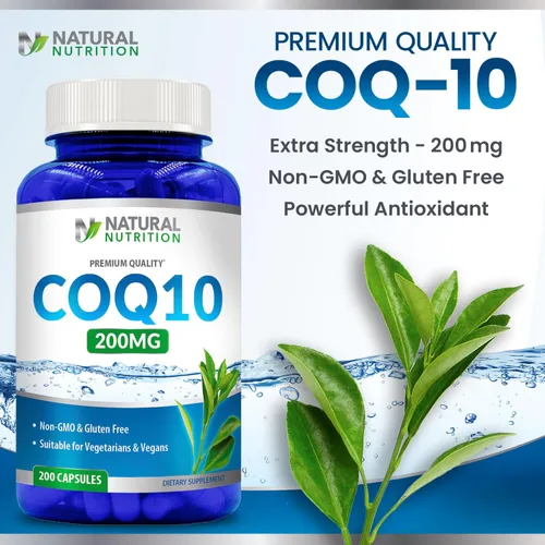 Vista 4 de Generic Vitamina natural Coq10 200 mg, 200 cápsulas, absorción rápida, sin gluten y sin OMG