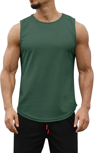 Vista 4 de Cagocarben Sudaderas sin mangas para hombre, camisetas de entrenamiento muscular, culturismo, fitness, ajuste ajustado
