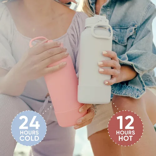 Vista 6 de Hydrapeak Botella de agua deportiva aislada de 32 onzas con tapa con popote, a prueba de fugas y derrames, mantiene las bebidas frías durante 24