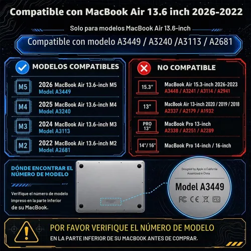 Vista 2 de Batianda AstroGrid - Funda para MacBook Air de 13.6" M2-M5 Chip, Galaxy Líneas abstractas