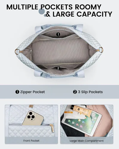 Vista 4 de LOVEVOOK Bolsa de viaje para mujer, con compartimento para zapatos, Azul
