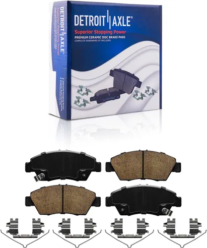 Vista 89 de Detroit Axle - Pastillas de freno para Ford F-150 99-03, 02 Lincoln Blackwood, Pastillas de freno de cerámica delanteras y traseras con repuesto