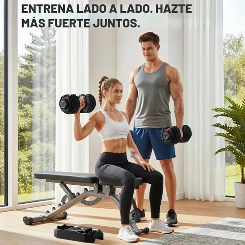 Vista 9 de Yaheetech Adjustable Dumbbell Set Free Weights Quick Adjust for Home Gym