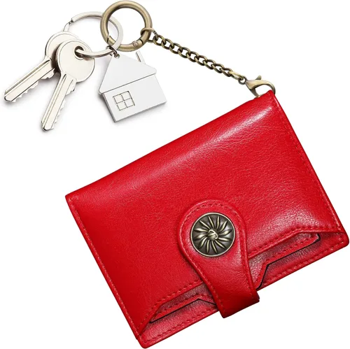 Vista 7 de Travelambo Rfid Wallet - Cartera de cuero para mujer, Rojo -, Moda