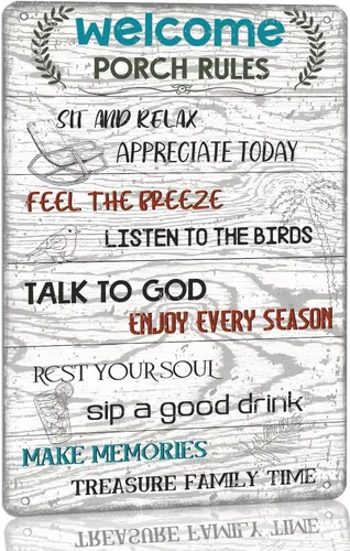 Vista 11 de Letrero de metal vintage con texto en inglés «My Happy Place Bar Open To Good Times & Good Friends», letreros divertidos de cerveza para el hogar