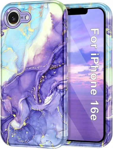 Vista 11 de Btscase Funda para iPhone 16 (2024), [probada en caídas de grado militar] Diseño de patrón de mármol delgado, resistente, a prueba de golpes