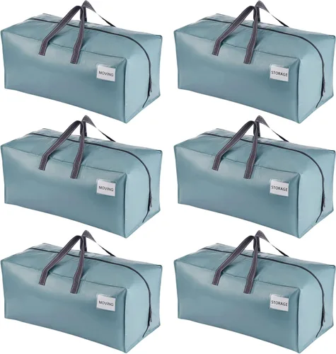 Vista 34 de VENO Paquete de 2 bolsas de mudanza, correas de mochila, mudanza, cajas de almacenamiento universitario, con tapas, resistentes, extragrandes, asas