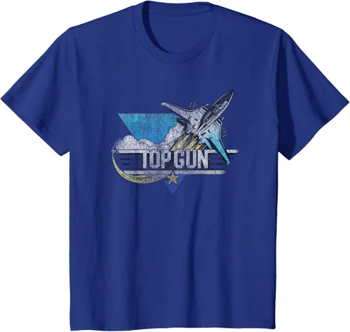 Vista 13 de Top Gun Illustrated F-14 Triangle Art Camiseta, Azul / Patchwork, S Azul Marino
