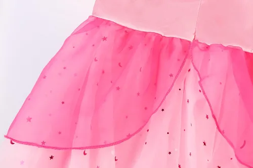 Vista 5 de Disfraz de melocotón para niñas, vestido de princesa de Super Brothers con corona para fiesta de Halloween