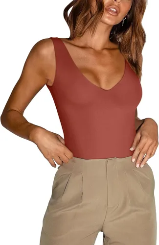 Vista 13 de REORIA Butsmooth® - Body sin mangas con cuello en V profundo y escote en V para mujer