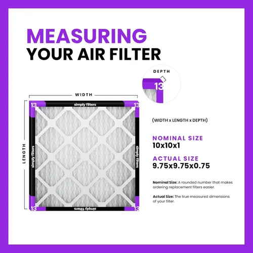 Vista 2 de Simply Filtro de aire de 10 x 10 x 1, Merv 13, MPR 1500, paquete de 6, para horno de aire acondicionado y HVAC