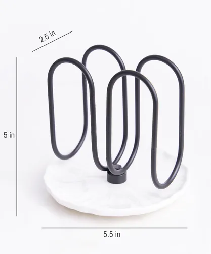 Vista 3 de VROOMIUM Servilletero para Mesa, Limpieza Sin Esfuerzo con Base de Cerámica, Peso de 1 lb, Servilleteros Negros para Servilletas de Papel