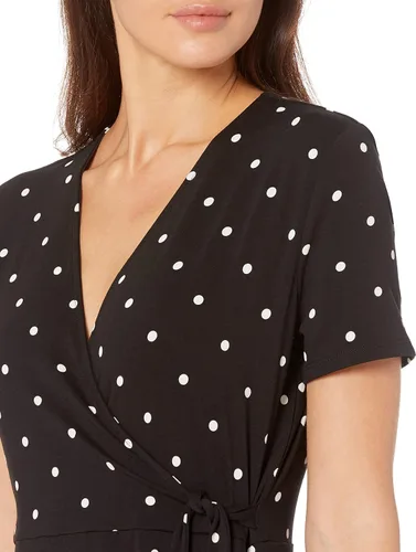 Vista 5 de Tienda Essentials - Vestido de manga corta para mujer, estilo cruzado falso