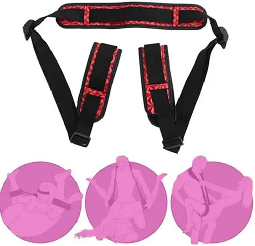 Vista 3 de Kit de sujeción de cama para adultos, bandas de resistencia sexual para piernas con puño de tobillo, correas sexuales, correas sexuales, eslinga