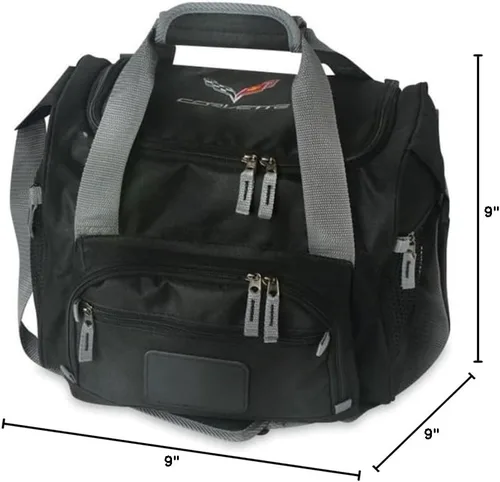 Vista 5 de C7 Corvette Bolsa enfriadora bordada (negro) - 12 latas Soft Travel Ice Chest 2014-2019 Corbetas