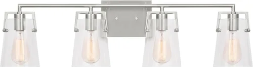 Vista 12 de Scott Living Crofton - Lámpara de pared moderna de latón satinado de 3 luces DJV1033SB, la iluminación de pared es ideal para dormitorio, luz