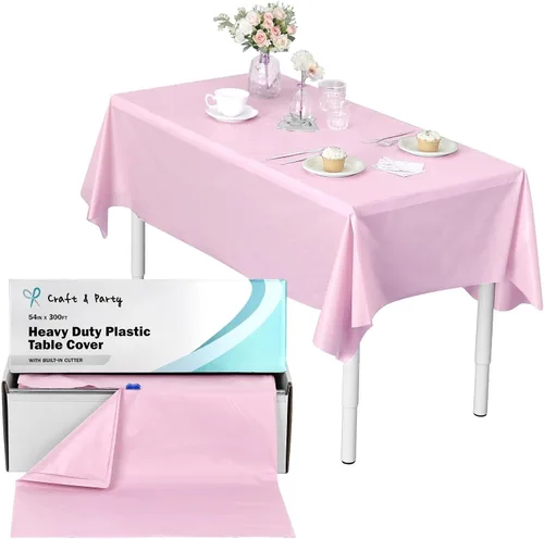 Vista 49 de Rollo de plástico para cubierta de mesa color verde manzana, 40 pulgadas x 100 pies, rollo de plástico resistente para cubierta de mesa de banquetes