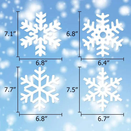 Vista 3 de Omgouue Decoración de remolino colgante de copo de nieve de Navidad de 42 unidades – Frozen Winter Wonderland/Navidad/vacaciones para fiestas de Año