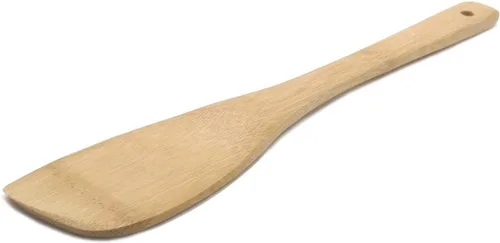 Vista 7 de 11.8 pulgadas de madera natural Turners Utensilio de bambú Herramientas de cocina de madera Cuchara Espátula Cocinar, Saltear y mezclar