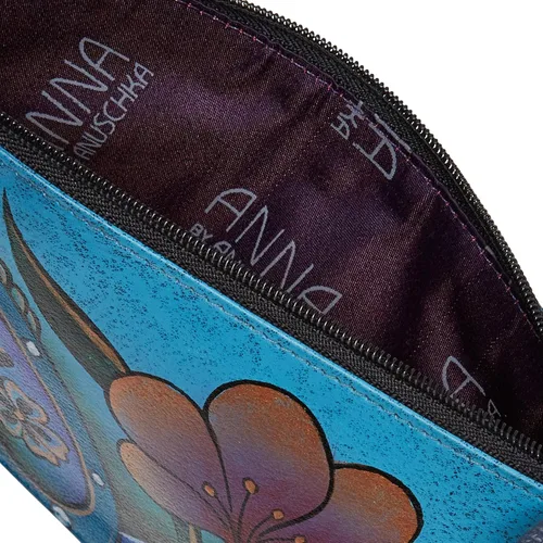 Vista 5 de Anuschka Anna por pintada a mano Organizador cartera de piel, Denim Paisley Floral titular de la tarjeta de crédito
