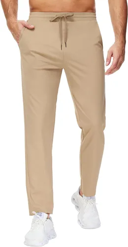 Vista 13 de Pantalones deportivos altos para hombre con entrepierna de 29/34/36 pulgadas con bolsillos con cremallera, pantalones deportivos para correr