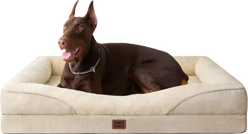 Vista 35 de EHEYCIGA Cama ortopédica para perros medianos, sofá cama de espuma viscoelástica con lados, forro impermeable y funda extraíble lavable, sofá
