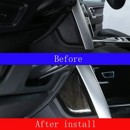 Vista 2 de YIWANG Cubierta de panel de decoración de consola central de automóvil de carbono ABS, 2 piezas para Land Rover Discovery Sport 2015-2017