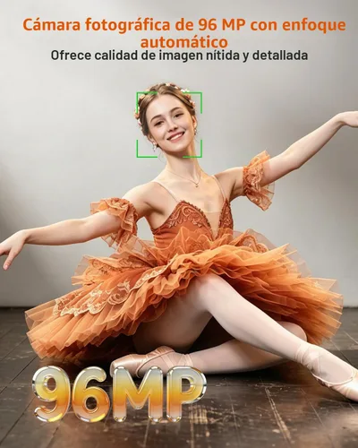 Vista 3 de Cámara digital 8K para fotografía Cámara de pantalla dual WiFi de 96MP para Blanco