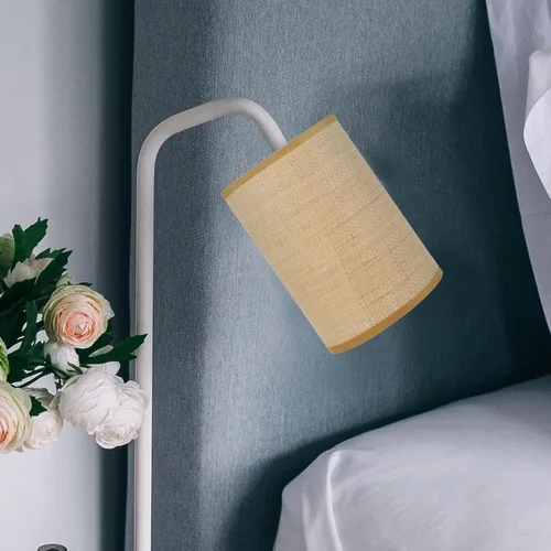 Vista 5 de Angoily Pantalla de lámpara de ratán tejida para lámparas de pie de mesa, pantalla de tambor rústica para decoración del hogar, accesorio