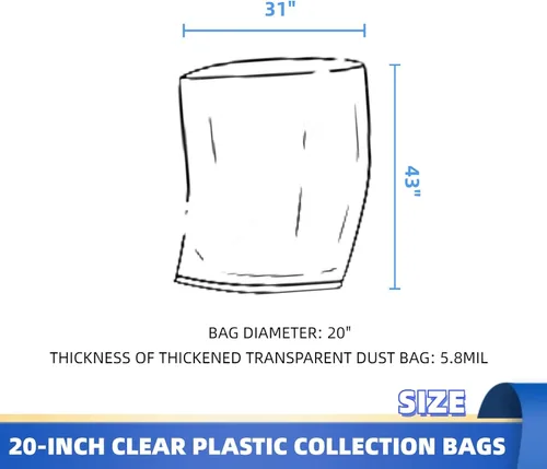 Vista 3 de Bolsa de repuesto para colector de polvo mejorada y resistente bolsa de recolección de polvo transparente para recolección de polvo DC-1100VX