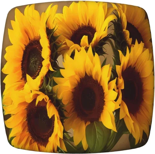 Vista 26 de Fundas de asiento cuadradas para silla de comedor con girasoles azules vintage, de 16.9 pulgadas, dos piezas, funda de cojín elástica ajustable