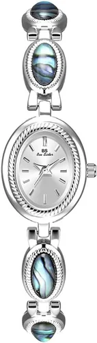Vista 16 de CARLIEN Reloj de pulsera de cuarzo ovalado para mujer, de lujo, delicado, dorado, plateado, perla y números arábigos, fácil de leer, resistente al