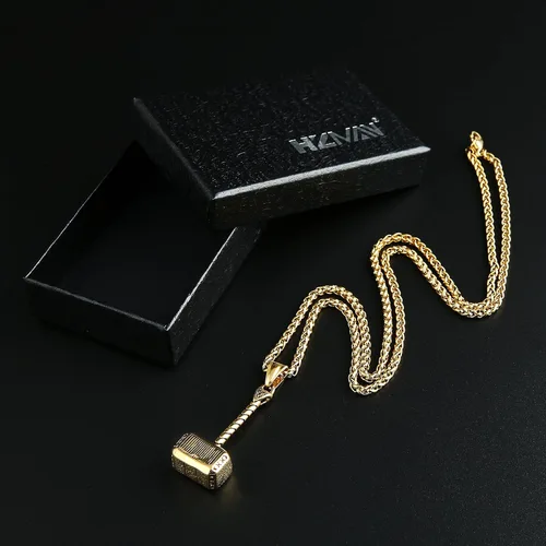 Vista 5 de HZMAN Dije para collar del Martillo de Thor, para hombre o mujer, cadena de 24 pulgadas