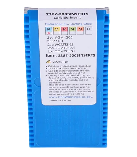 Vista 8 de Accusize Industrial Tools 2 piezas de cada tipo de insertos de carburo para 2387-2003, recubierto de CVD y recubierto de estaño, total 10 piezas