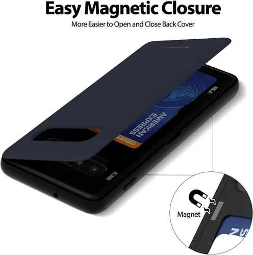 Vista 4 de GOOSPERY Parachoques magnético para puerta compatible con Galaxy S10 Plus, tarjetero y cartera, fácil imán de cierre automático, protección de doble