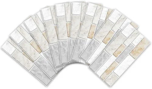 Vista 22 de Alwayspon Adhesivo de transferencia de azulejos con efecto mármol, adhesivo autoadhesivo para pared, calcomanías de azulejos para decoración