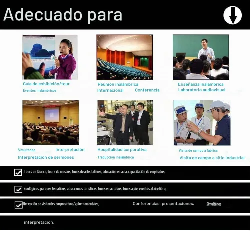 Vista 5 de EXMAX Sistema de transmisión de audio de voz ATG-100T 195MHz para presentaciones de conferencias de traducción de iglesia