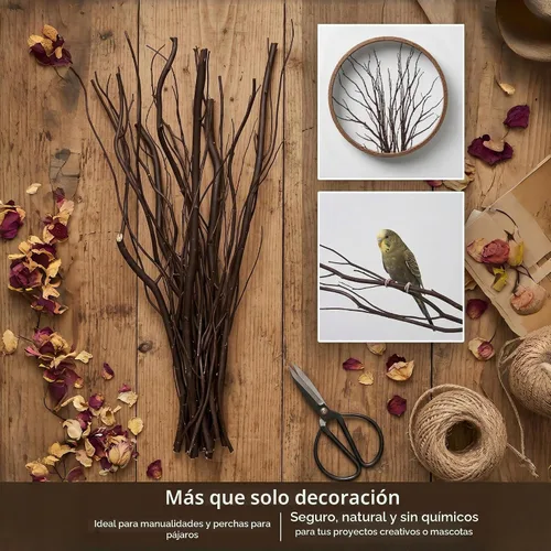 Vista 2 de 15Pcs Dried Curly Willow Branches Dark Brown Dried Twigs Vase Rustic Decor