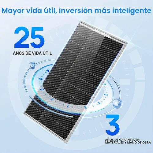 Vista 8 de ECO-WORTHY Panel solar tipo N de 100 W, panel solar de 12 V y 100 vatios con módulo fotovoltaico monocristalino de 25 % de eficiencia, paneles