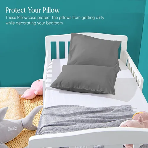 Vista 5 de Funda de almohada de viaje de 12 x 16 pulgadas, juego de 2 fundas de almohada para niños pequeños, 600 hilos, cierre de sobre, 100% algodón egipcio