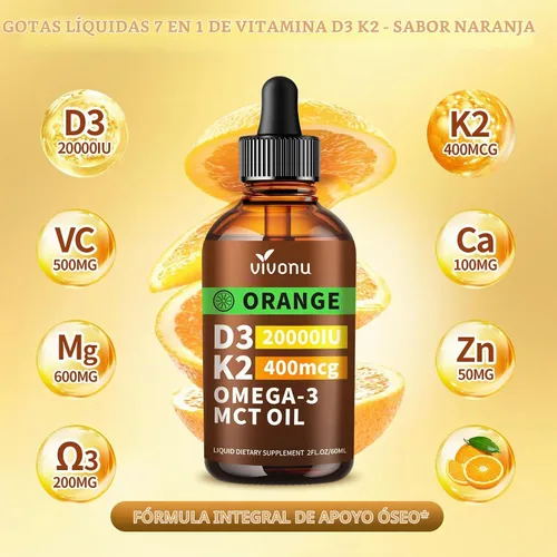 Vista 2 de VivoNu Vitamina D3 K2 10000 UI con MK7-300 Cápsulas blandas de aceite de coco virgen, 2 en 1 vitaminas D y K complejo Vitamina D3 con K2