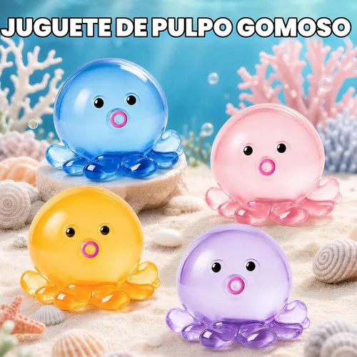 Vista 6 de VISCOO Paquete de 16 bolas antiestrés de pulpo para niños, juguetes blandos Multicolor
