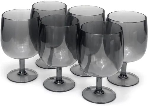 Vista 20 de Yalin Juego de 6 vasos apilables irrompibles de plástico acrílico para vino y agua de 12 onzas (azul, 12 onzas)