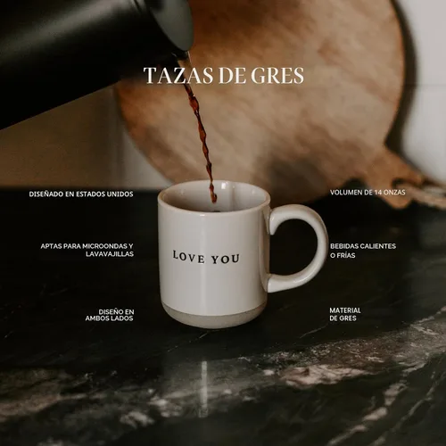 Vista 3 de Sweet Water Decor Taza de café de otoño con diseño de hojas marrones, taza de gres de 14 onzas para té y sidra, apta para microondas y lavavajillas