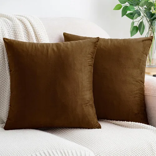 Vista 37 de HWY 50 fundas de almohada decorativas de terciopelo sólido para sofá, sala de estar., Terciopelo, gris, 20x20 pulgadas