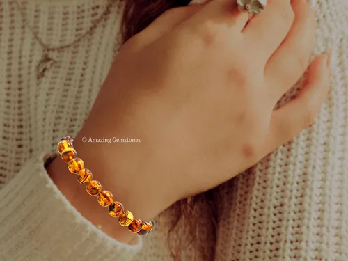 Vista 694 de Amazing Gemstone Crystal Bracelet for Women Men's Gifts - Protection Healing Crystal Bracelet - 8mm Gemstone Beaded Stretchable Bracelet Pulseras